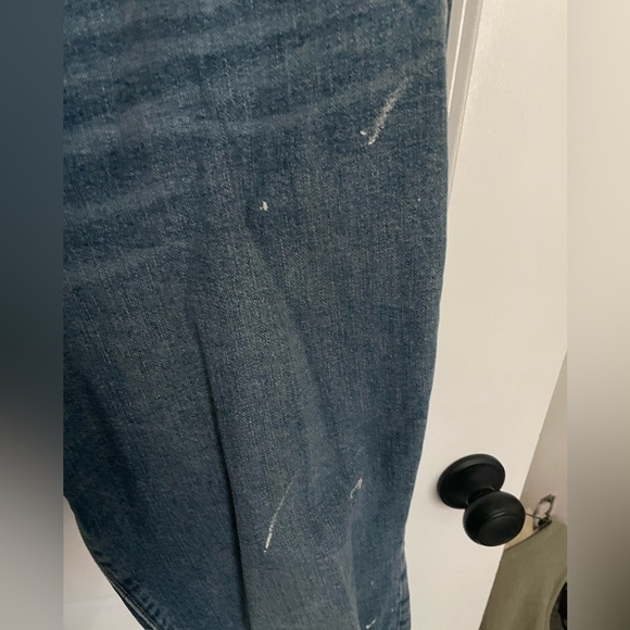 Old Navy Cropped, Button Fly, Raw Hem, Distressed OG Straight Jeans - Picture 5 of 6